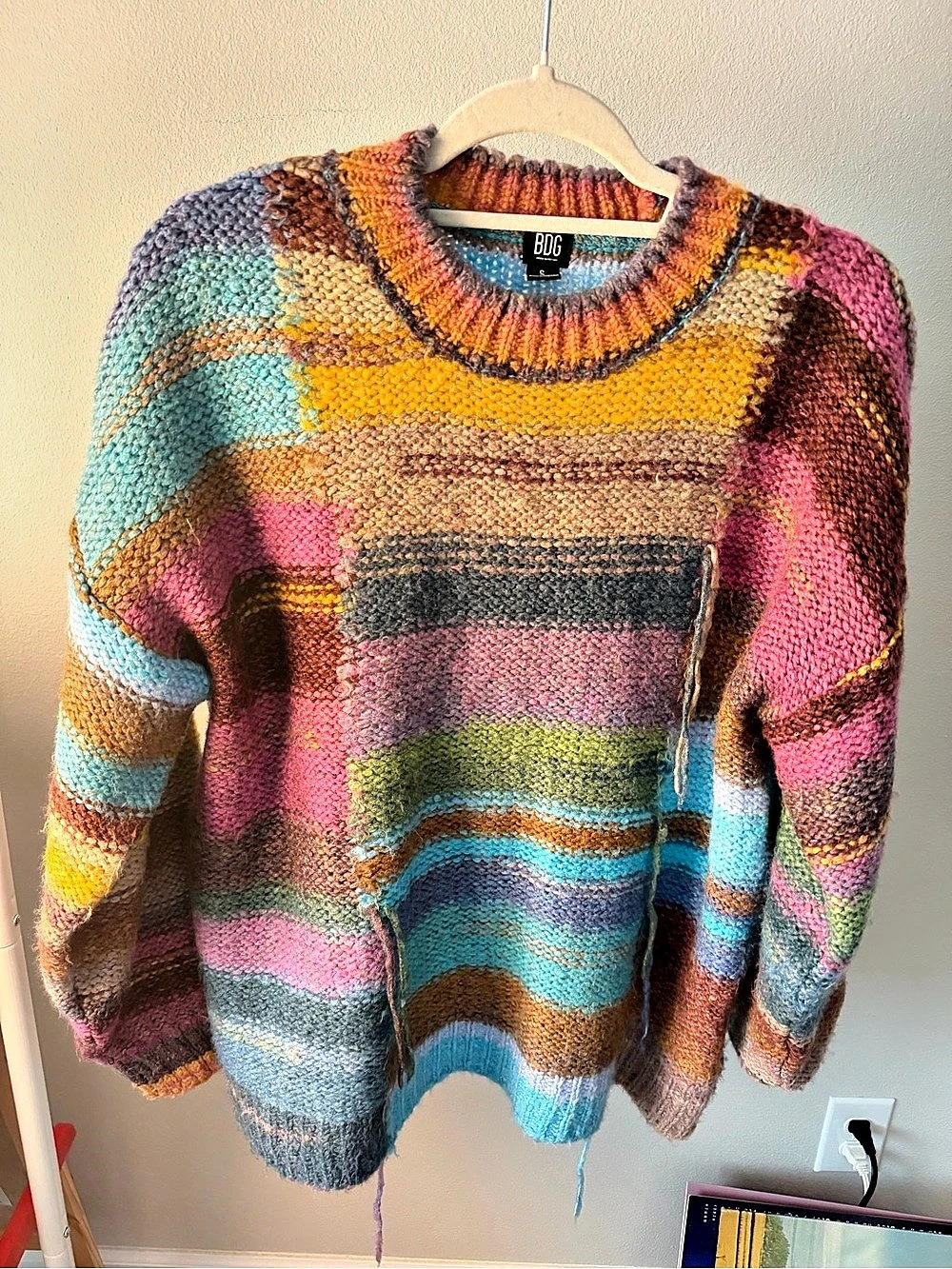 BDG Multicolor Striped Crewneck Sweater Size Small
